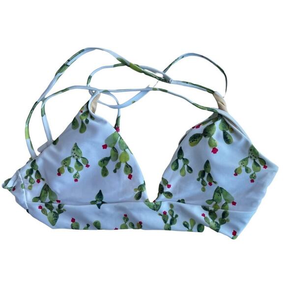 Womens White Cactus Print Bikini Swimsuit Set - Picture 3 of 13